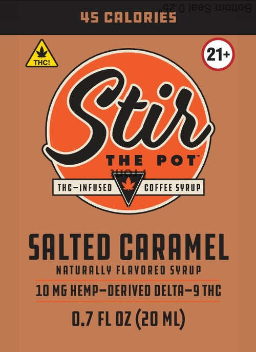 Salted Caramel THC-Infused Coffee Syrup — 10 Pouch Bundle (100 Sachets, 10 mg Each)