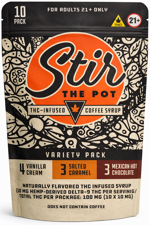 Stir The Pot - THC-Infused Flavored Syrup Vanilla Cream (10 - 10 mg Servings) [Preorder]